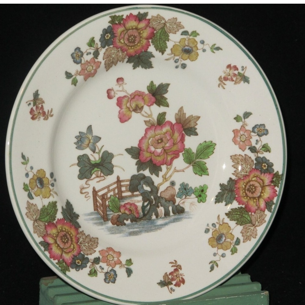 Wedgwood Eastern Flowers Bread‎ & Butter Plate (s) Green trim